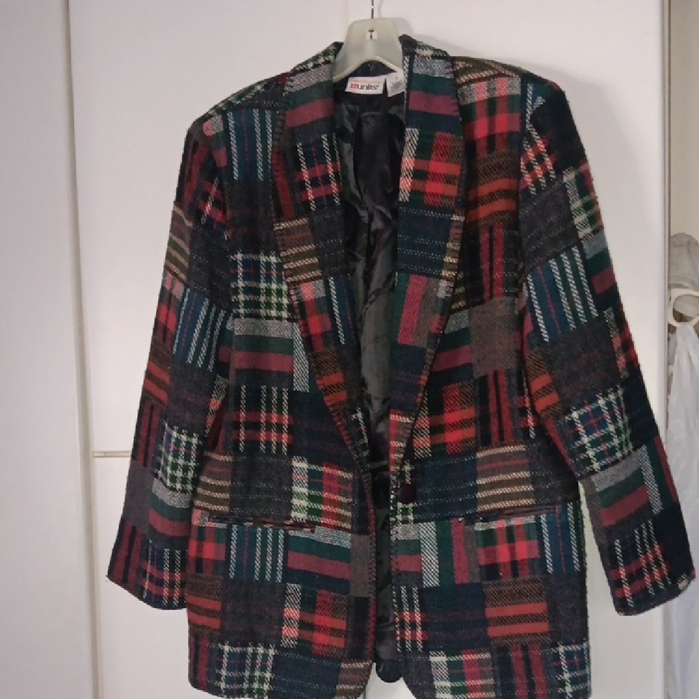Colorful Plaid Women's Blazer